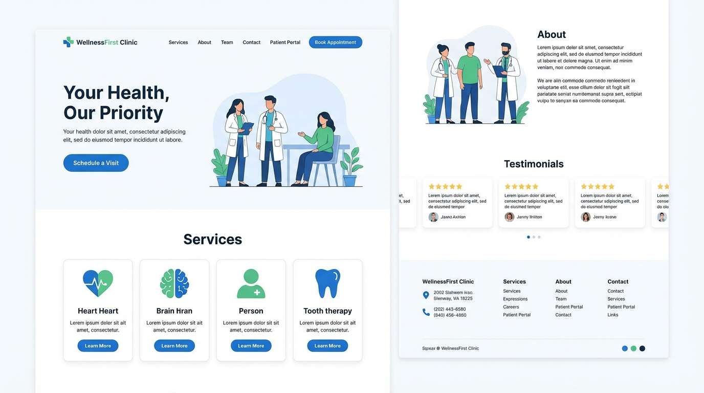 clinic landing page