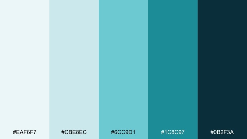 clinical teal pharmacy blue color palette with hex codes