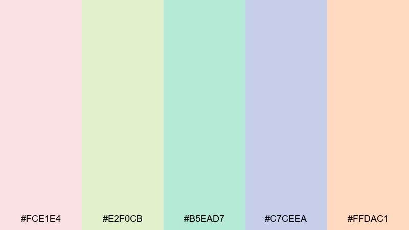 cloud cotton candy gender reveal color palette with hex codes