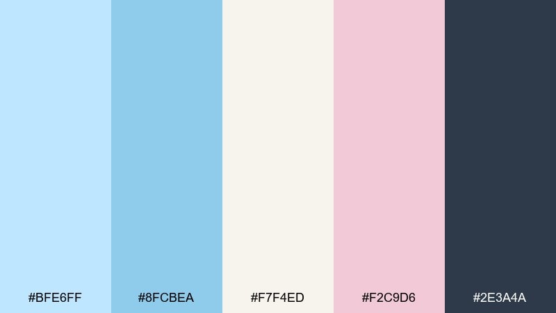 cloud harbor color palette with hex codes