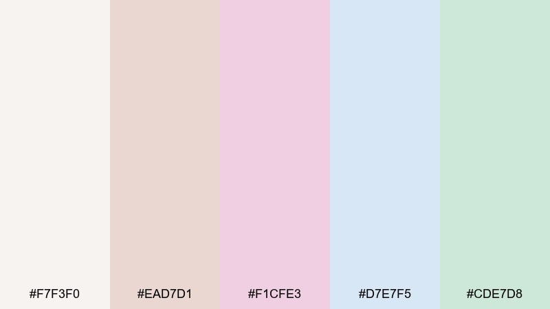 cloud milkshake light color palette with hex codes