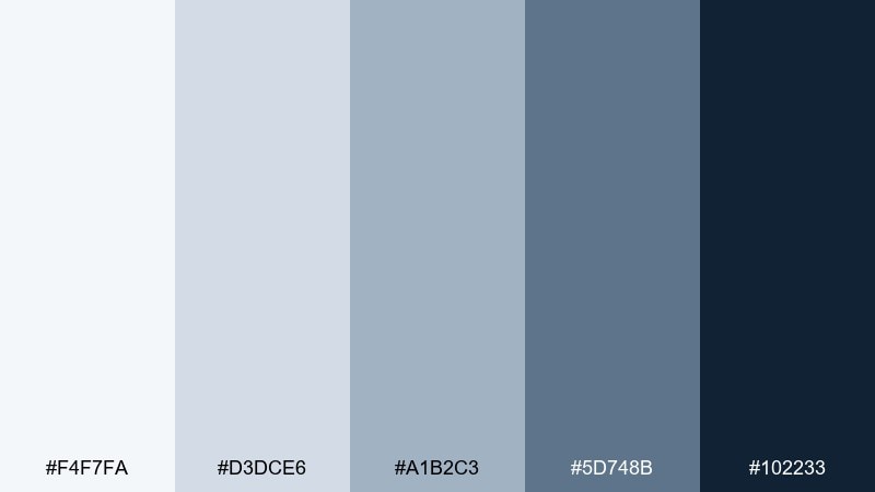 cloudbank navy color palette with hex codes