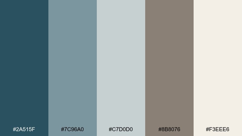 clouded sage blue taupe color scheme with hex codes
