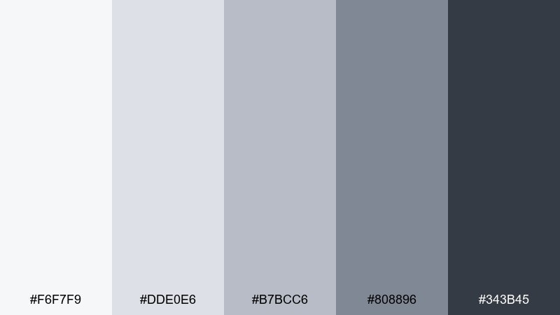 clouded titanium color palette with hex codes