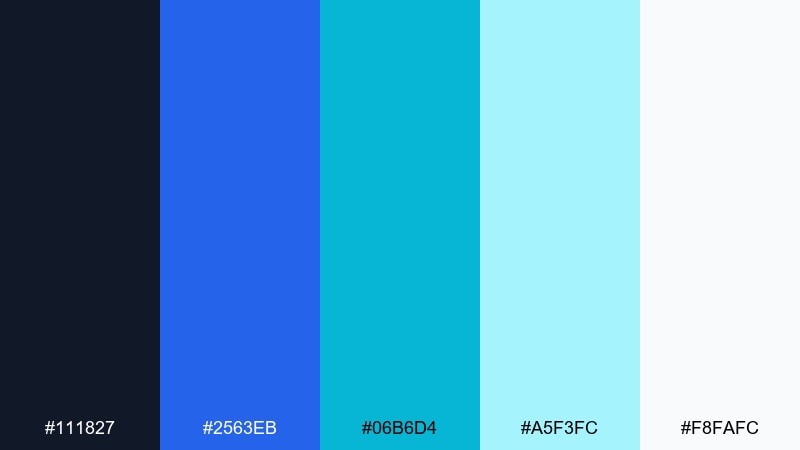 cloudglass blue cyan color palette with hex codes