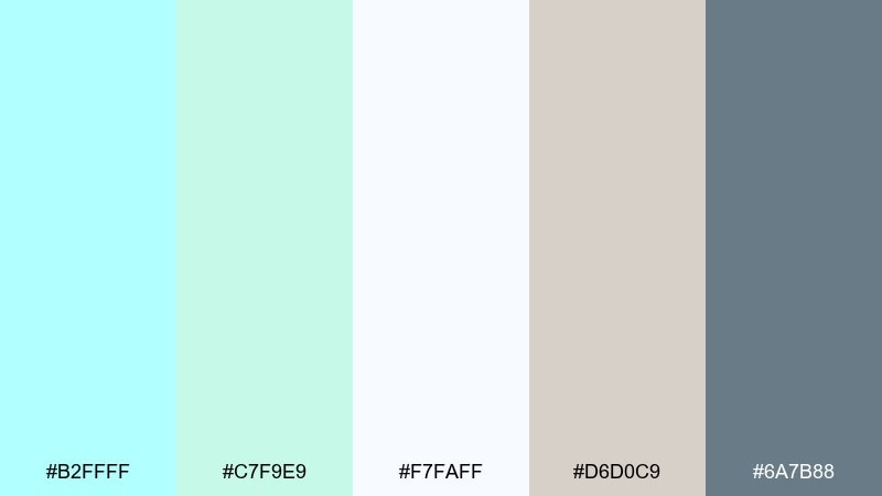 cloudmint studio celeste color palette with hex codes