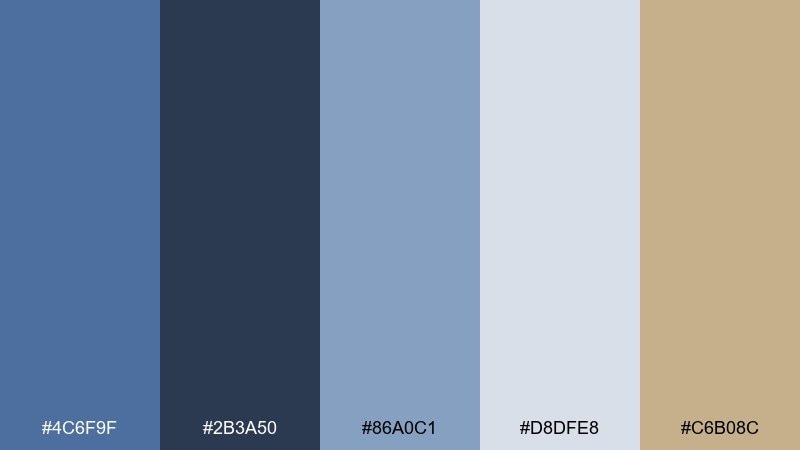 cloudy denim color palette with hex codes