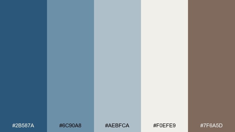 cloudy harbor french blue color palette with hex codes