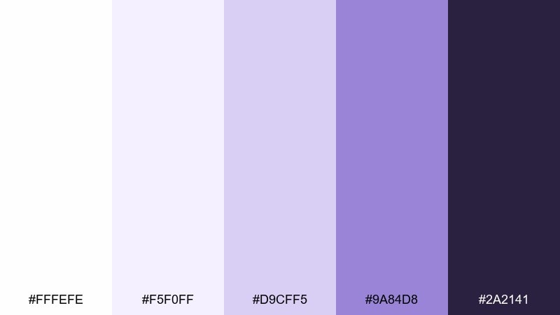 cloudy lavender color palette with hex codes