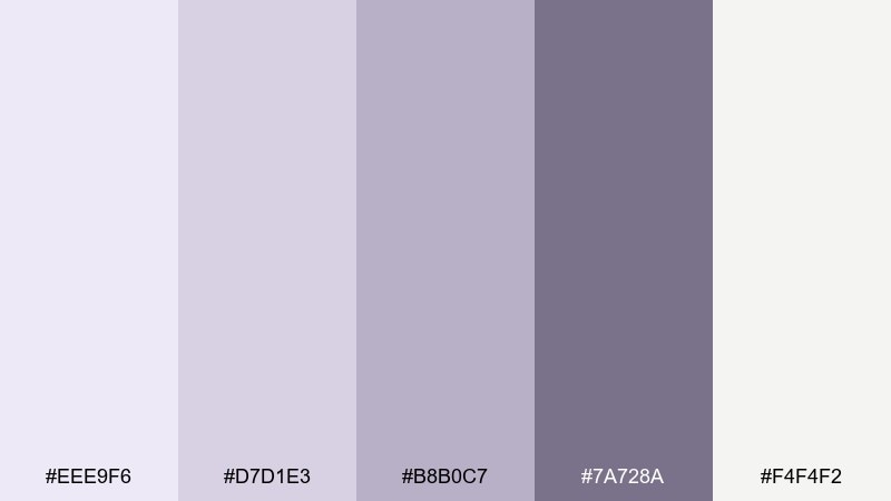 cloudy lilac neutral color palette with hex codes