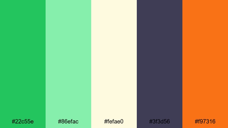 clover & cream color palette with hex codes
