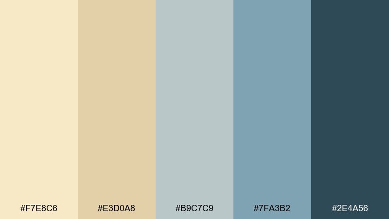 coastal blonde sky blonde color palette with hex codes