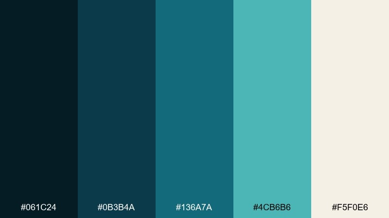 coastal blueprint color palette with hex codes