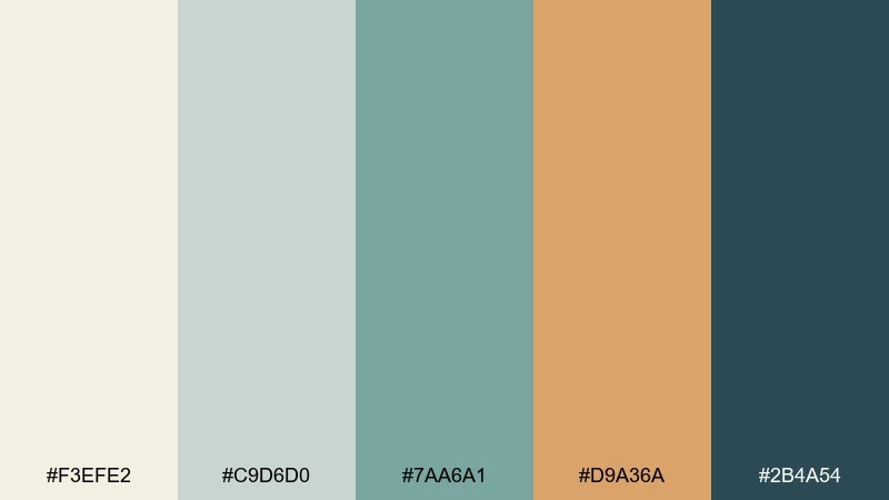 coastal boardwalk color palette with hex codes