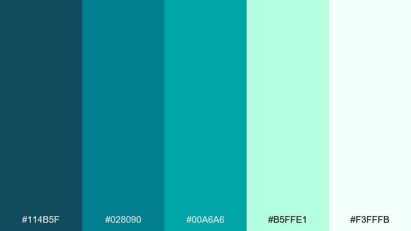 coastal breeze blue cyan color palette with hex codes
