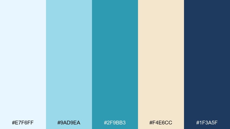 coastal breeze color palette with hex codes