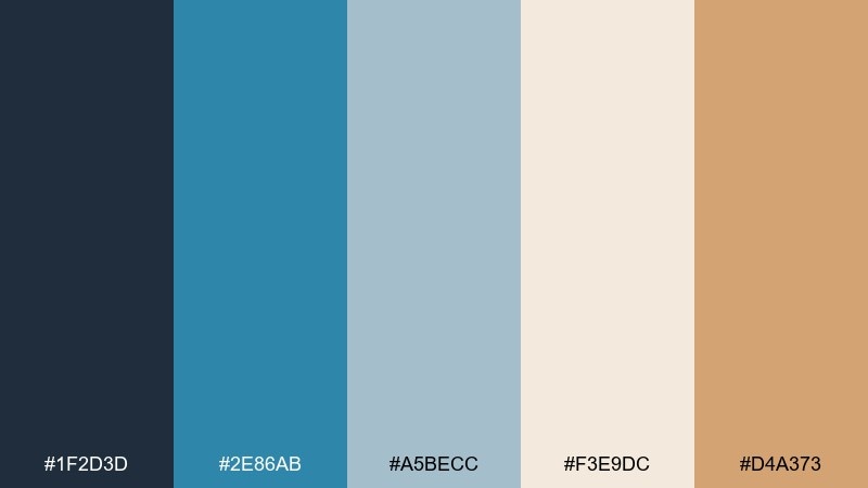 coastal cafe color palette with hex codes