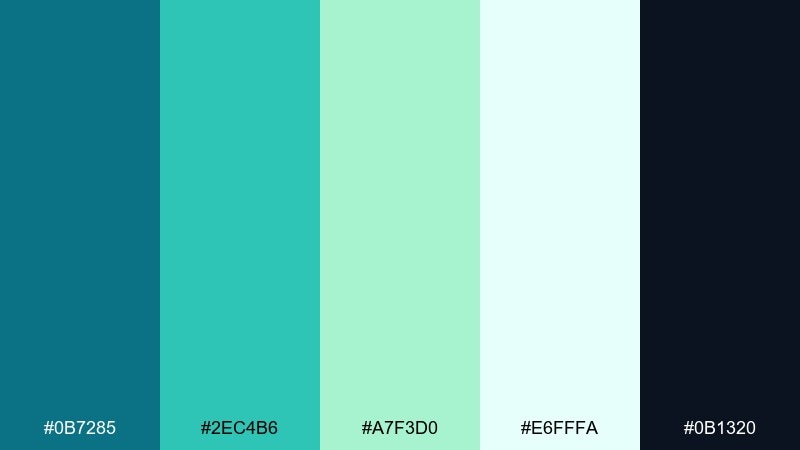 coastal calm color palette with hex codes