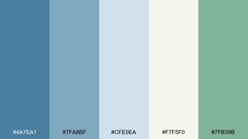 coastal chambray denim color palette with hex codes