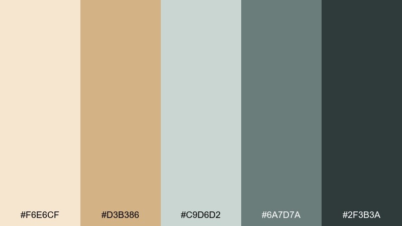 coastal champagne color palette with hex codes