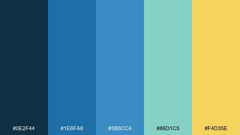 coastal chart ocean boat blue color palette with hex codes