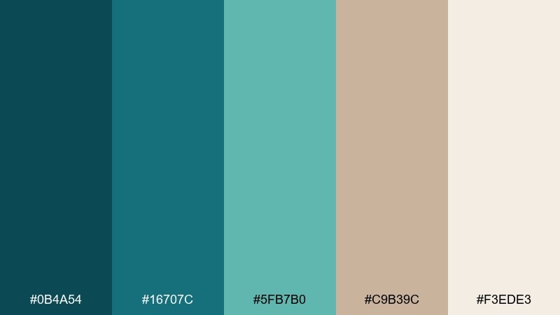 coastal clay atlantis color palette with hex codes
