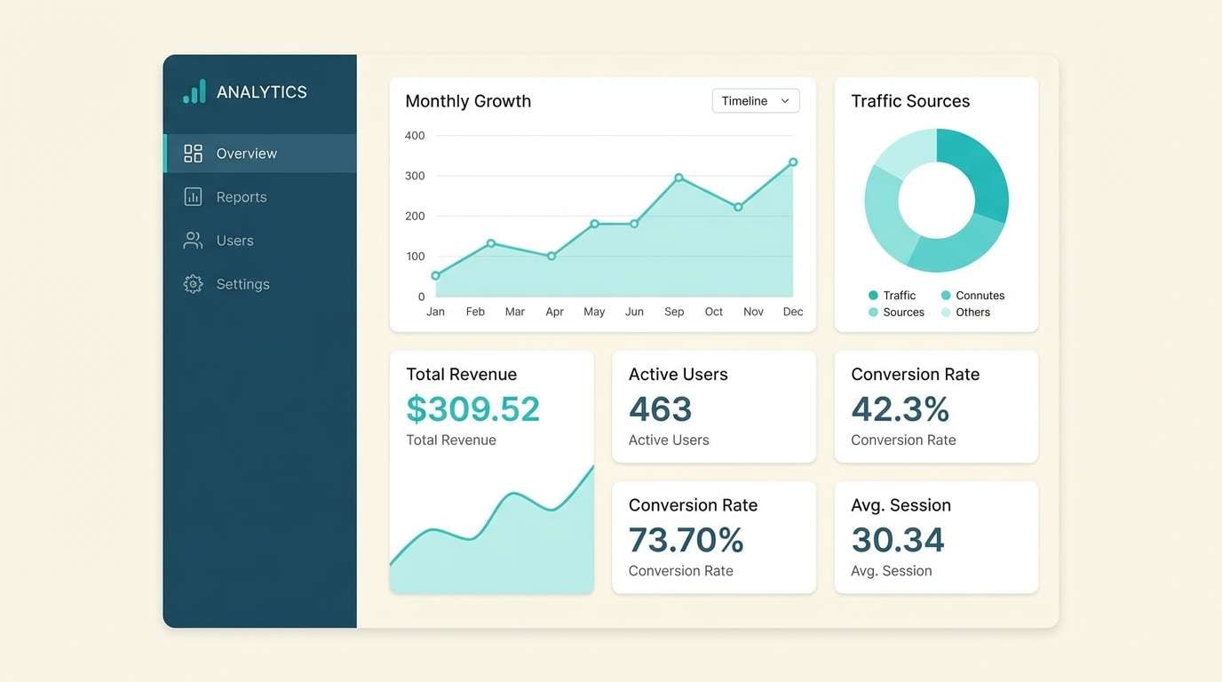 teal dashboard ui