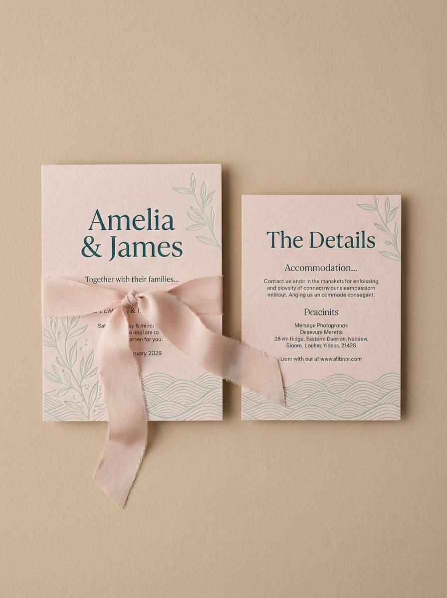 blush wedding stationery