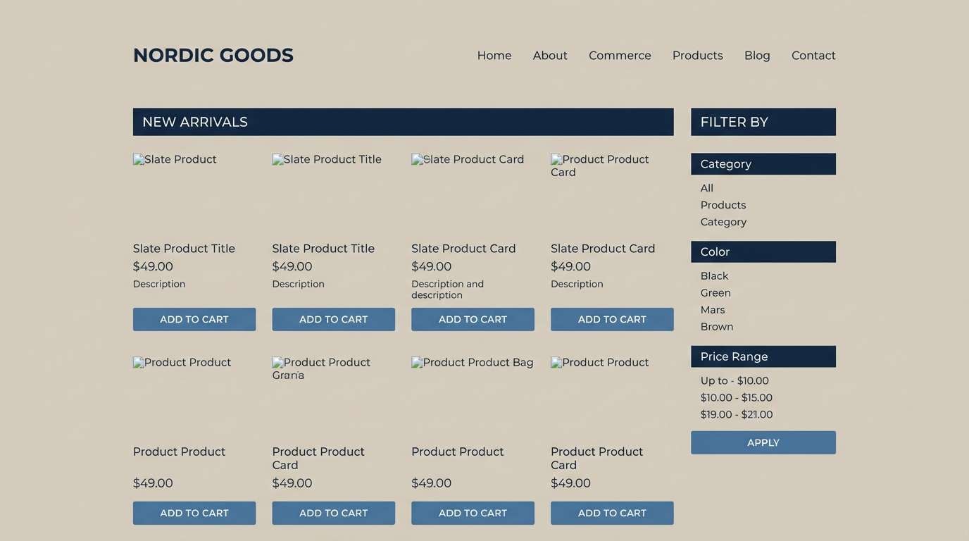 fashion product page ui