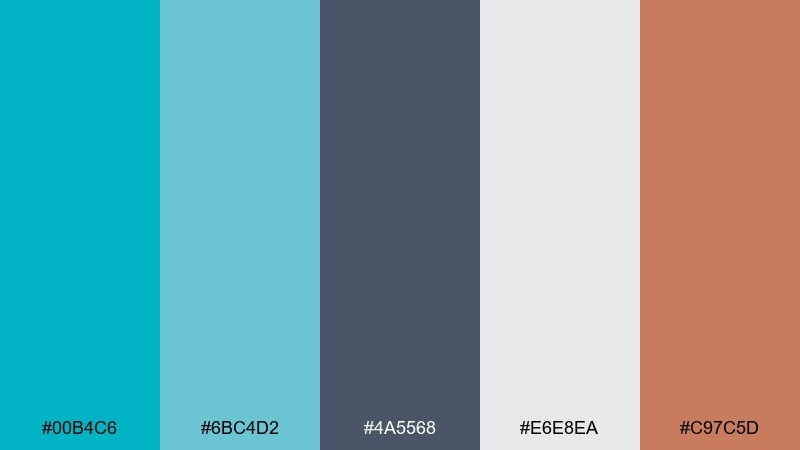 coastal concrete color palette with hex codes