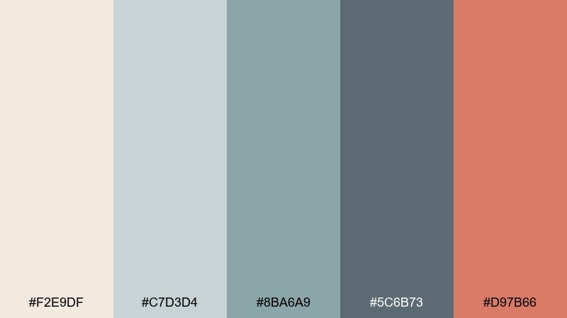 coastal cottage lighthouse color palette with hex codes
