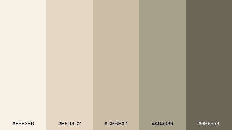 coastal dune cream ivory color palette with hex codes