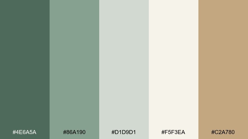 coastal dune green color palette with hex codes