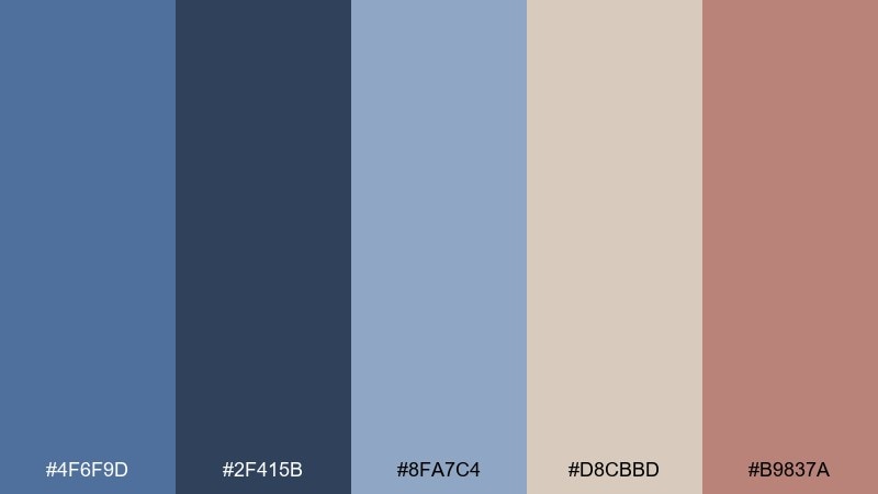 coastal dusk color palette with hex codes