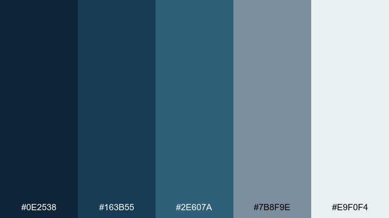 coastal dusk color palette with hex codes