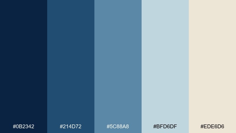 coastal dusk color palette with hex codes
