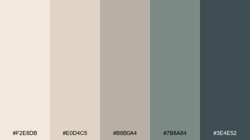 coastal ecru linen color palette with hex codes