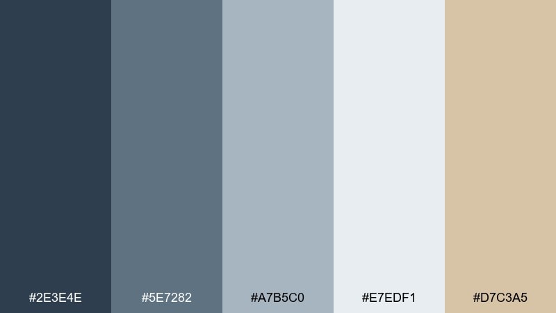 coastal fog color palette with hex codes