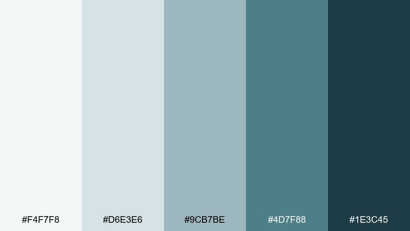coastal fog ocean wave color palette with hex codes