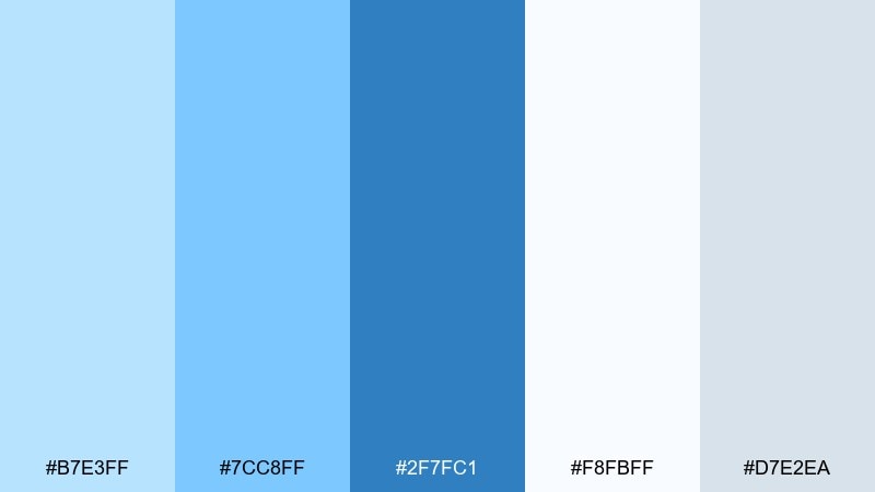 coastal glass light blue color palette with hex codes