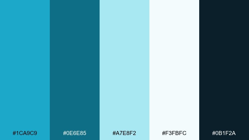coastal glass pacific blue color palette with hex codes