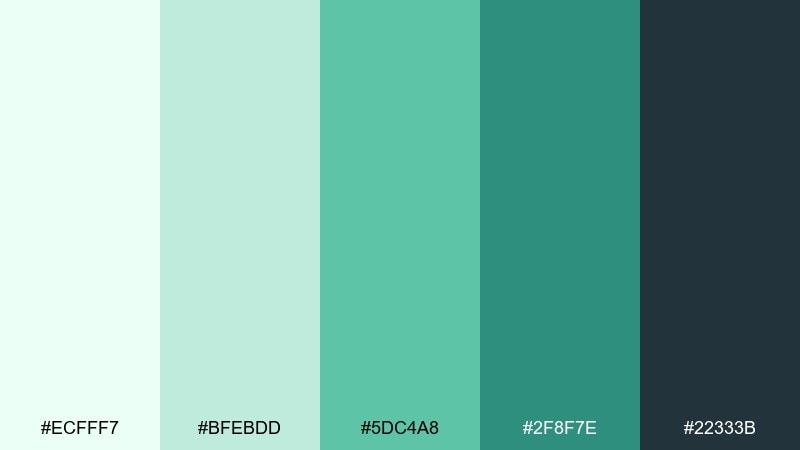 coastal herb fresh color palette with hex codes