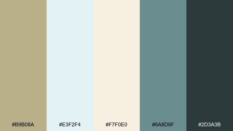 coastal khaki color palette with hex codes