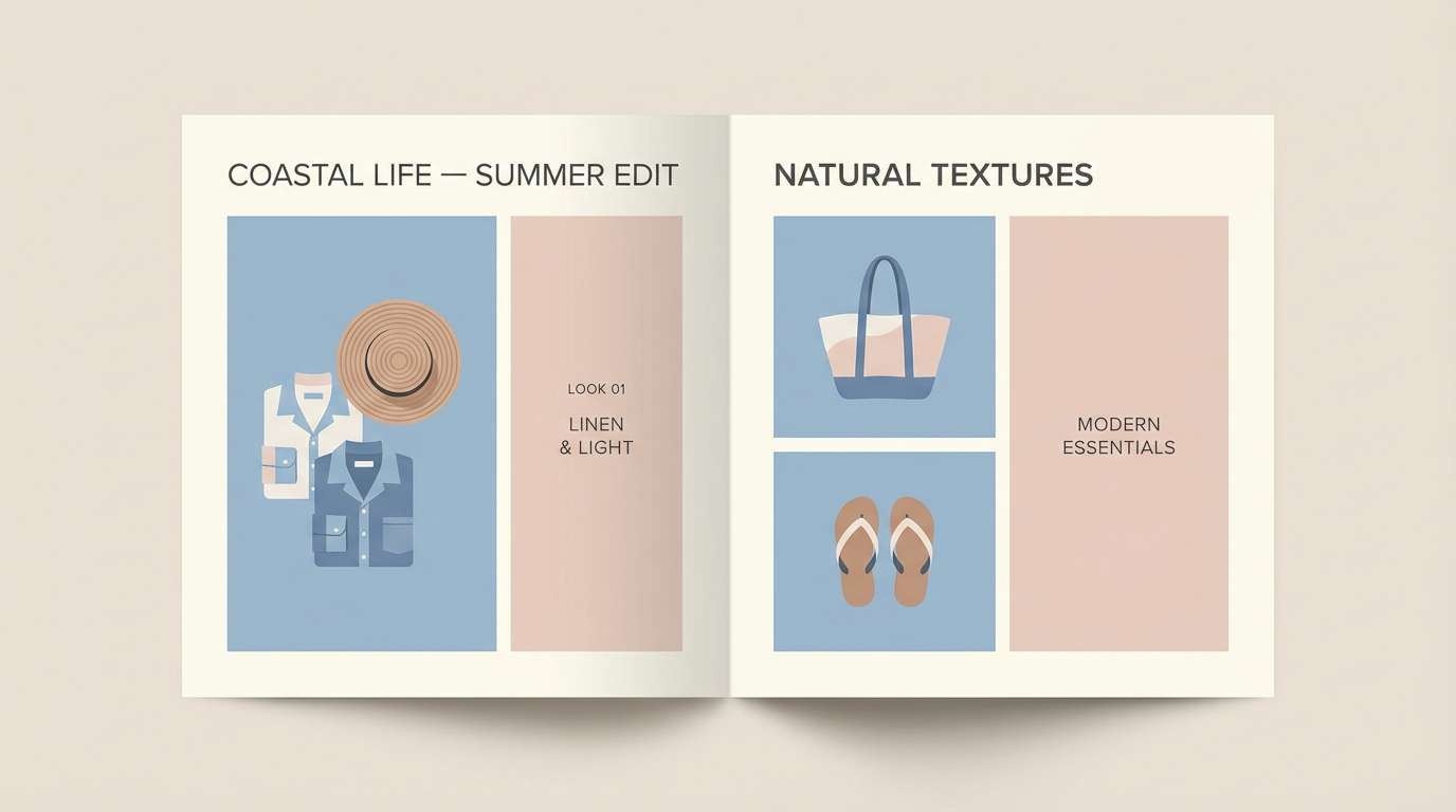 coastal lookbook layout