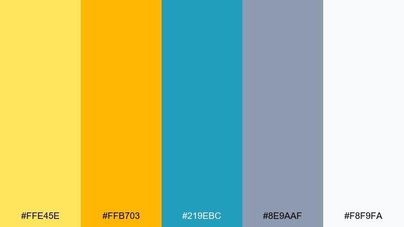 coastal mango banana yellow color palette with hex codes