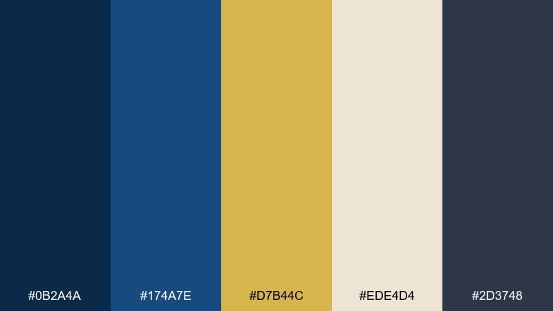 coastal officer color palette with hex codes