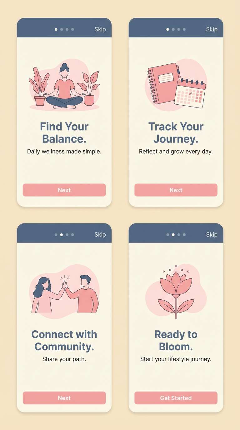 coastal onboarding screens