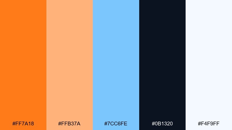 coastal orange tangerine color palette with hex codes
