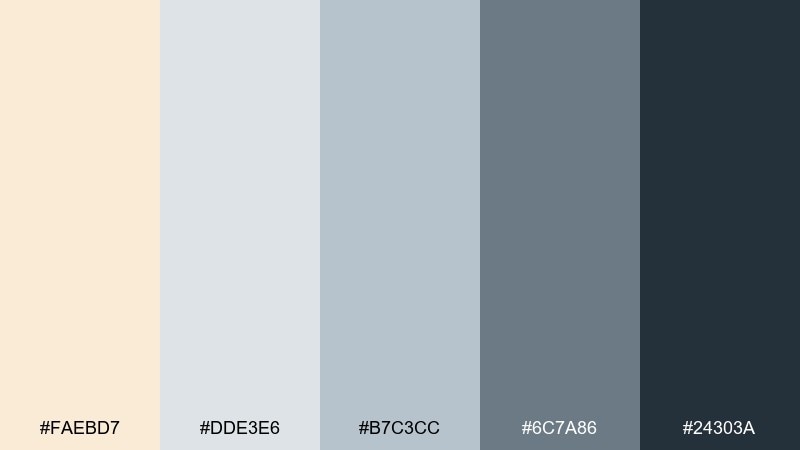 coastal oyster color palette with hex codes
