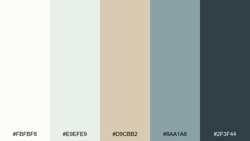 coastal pearl color palette with hex codes